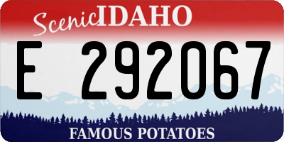ID license plate E292067