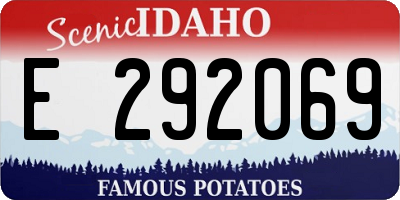 ID license plate E292069