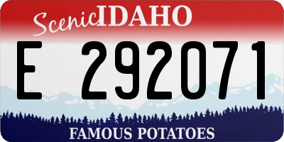 ID license plate E292071