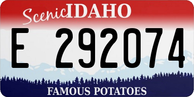 ID license plate E292074