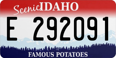 ID license plate E292091