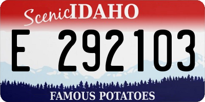 ID license plate E292103