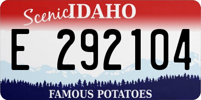 ID license plate E292104