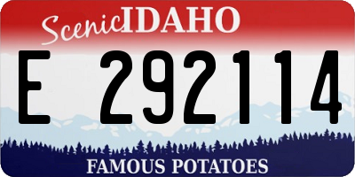 ID license plate E292114