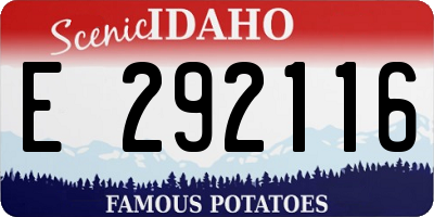 ID license plate E292116