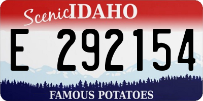 ID license plate E292154