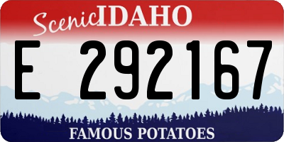 ID license plate E292167