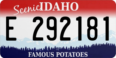 ID license plate E292181