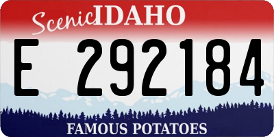 ID license plate E292184