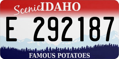 ID license plate E292187