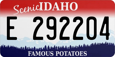 ID license plate E292204