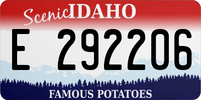 ID license plate E292206