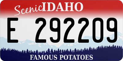ID license plate E292209