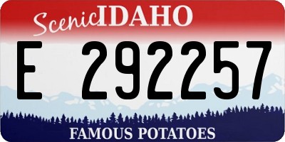 ID license plate E292257