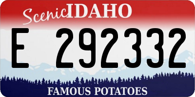 ID license plate E292332