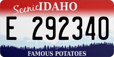 ID license plate E292340