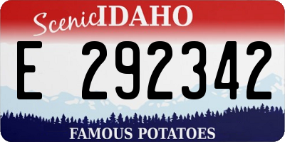 ID license plate E292342