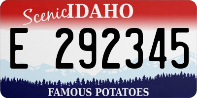ID license plate E292345