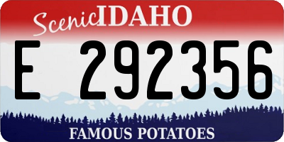ID license plate E292356