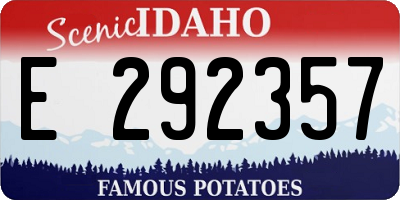 ID license plate E292357