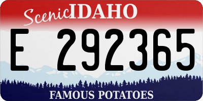 ID license plate E292365