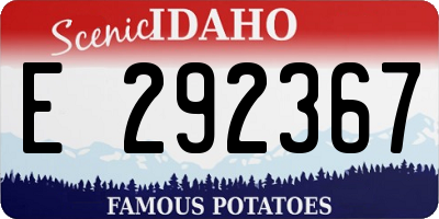 ID license plate E292367