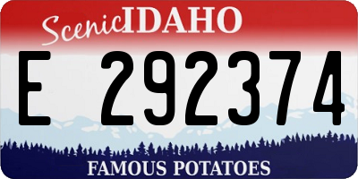 ID license plate E292374