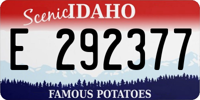 ID license plate E292377
