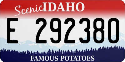 ID license plate E292380