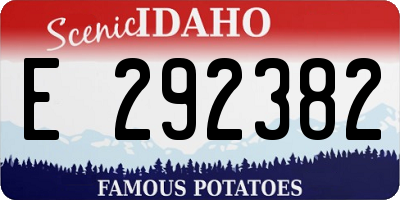 ID license plate E292382