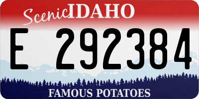 ID license plate E292384