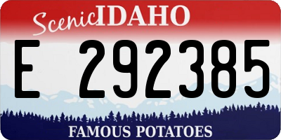 ID license plate E292385