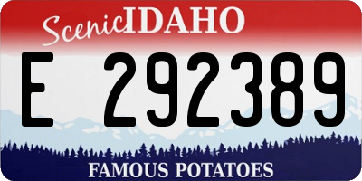 ID license plate E292389