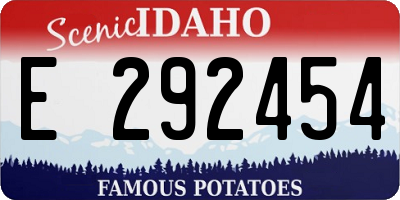 ID license plate E292454