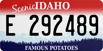 ID license plate E292489