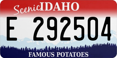 ID license plate E292504