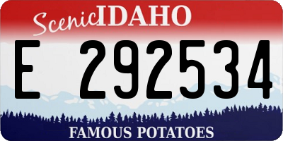 ID license plate E292534