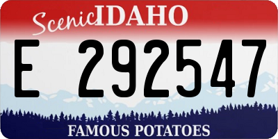 ID license plate E292547