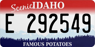 ID license plate E292549