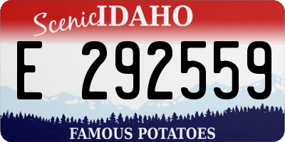 ID license plate E292559