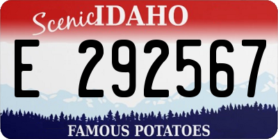 ID license plate E292567