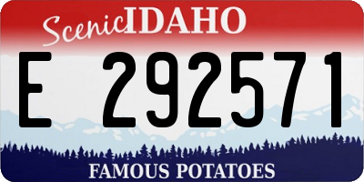 ID license plate E292571