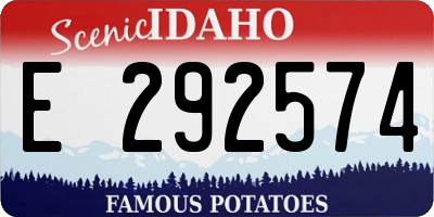 ID license plate E292574