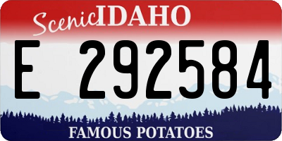 ID license plate E292584