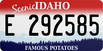 ID license plate E292585