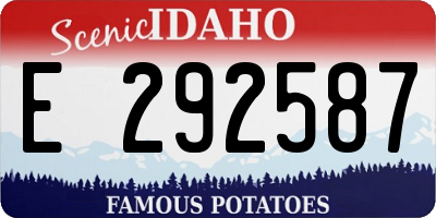 ID license plate E292587