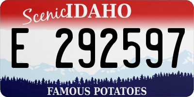 ID license plate E292597