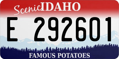 ID license plate E292601