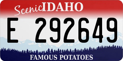 ID license plate E292649