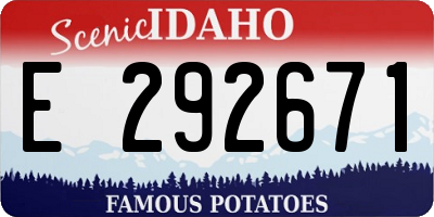 ID license plate E292671